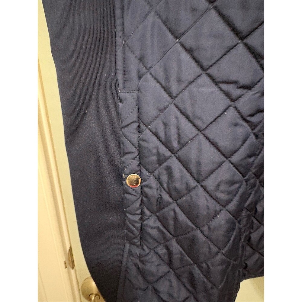 Kim Rogers Puffer Vest Womens 3XL Navy Blue Full Zip Plaid Lined Pockets - Picture 2 of 7